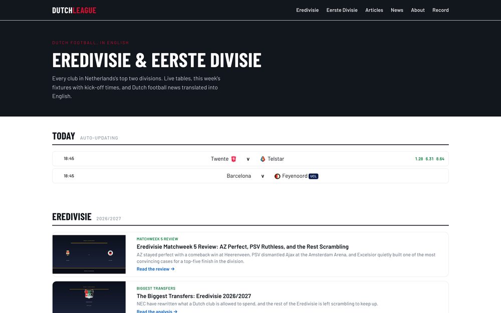 Screenshot of DutchLeague
