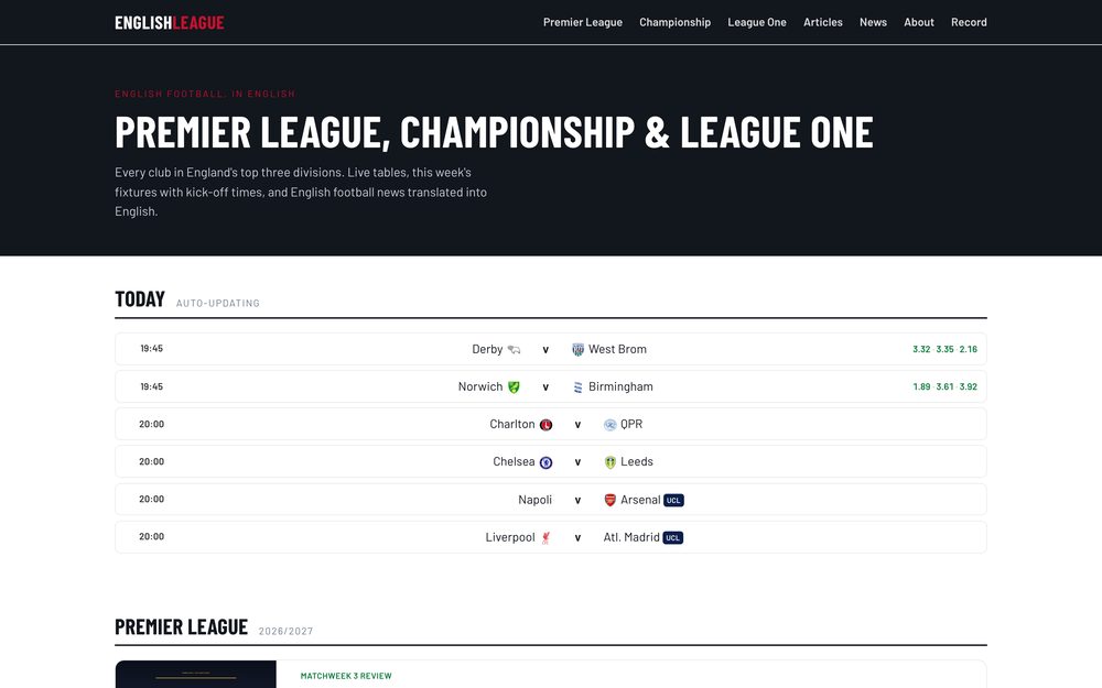 Screenshot of EnglishLeague