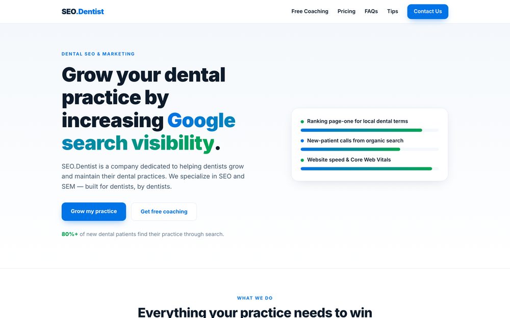 Screenshot of SEO.Dentist