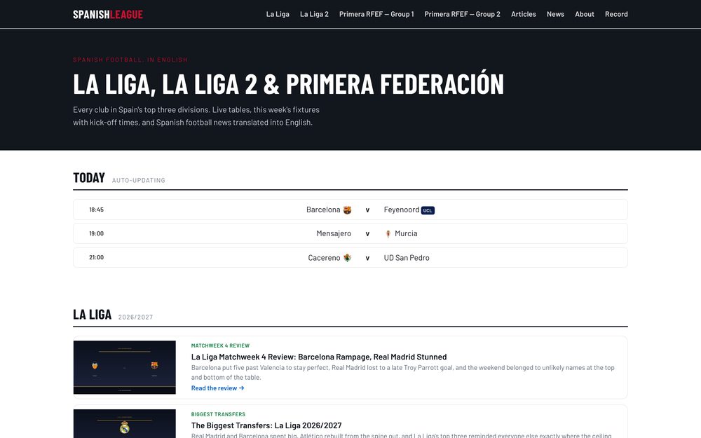 Screenshot of SpanishLeague