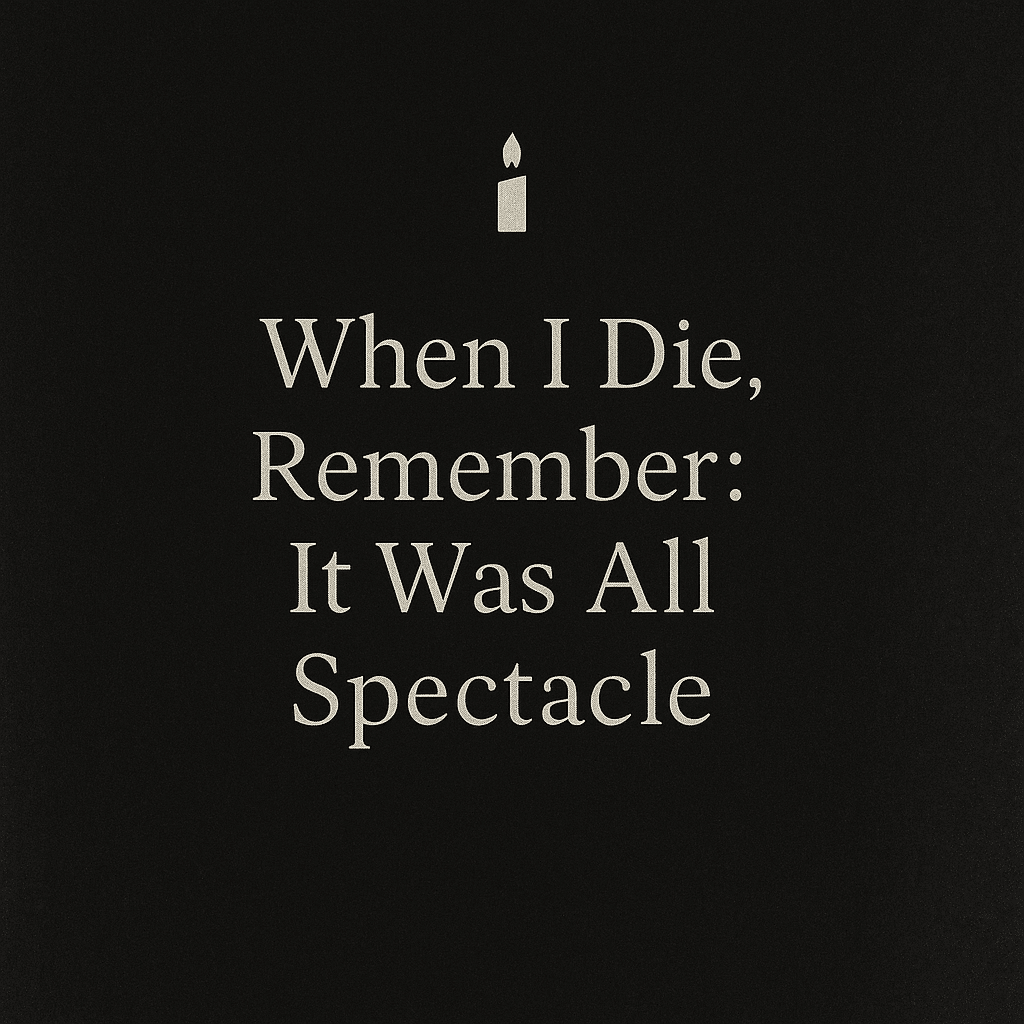 When I Die Remember it Was All Spectacle