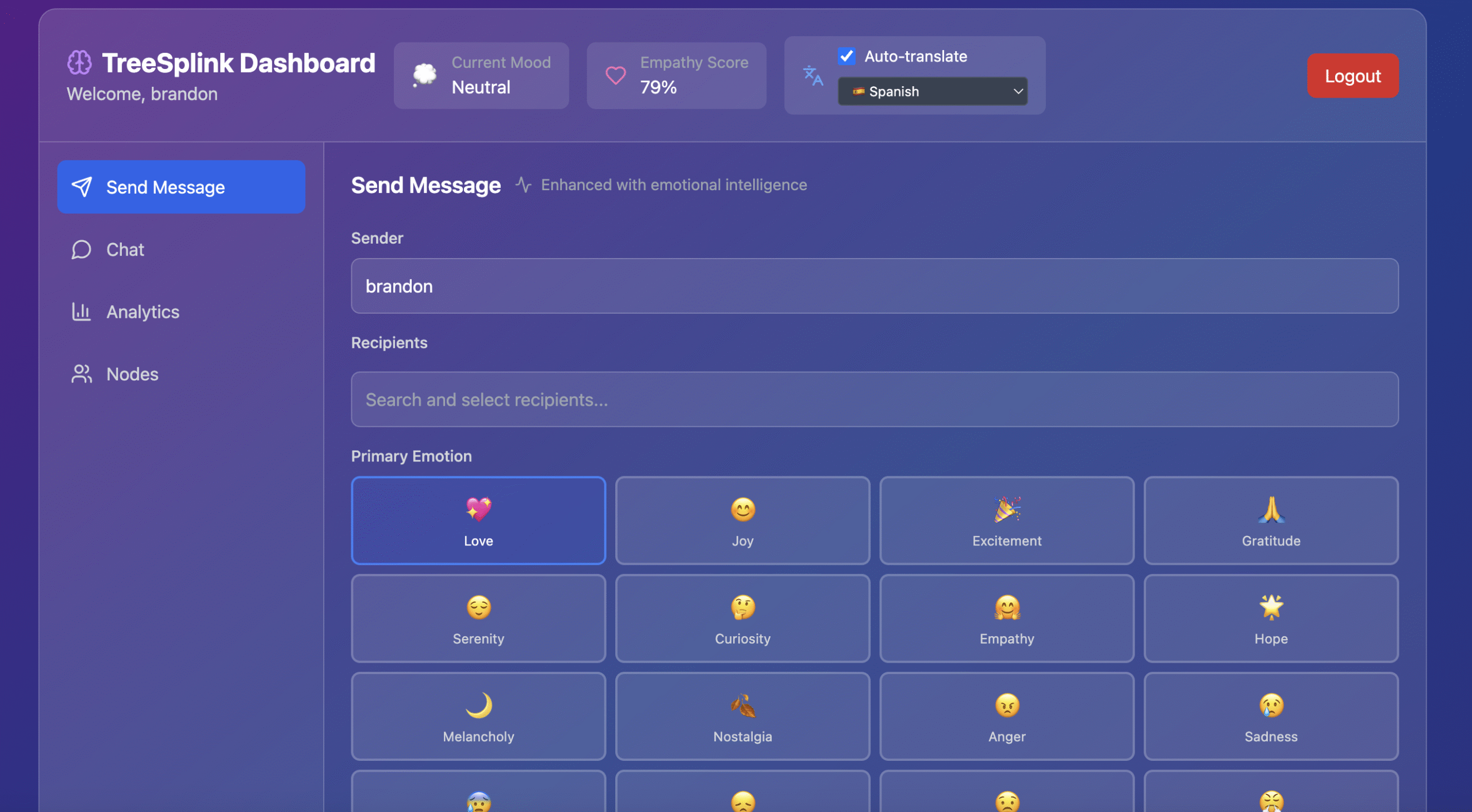 Encrypted Emotional Messaging